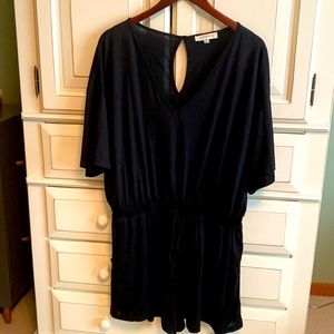Black Shorts Romper with Pockets